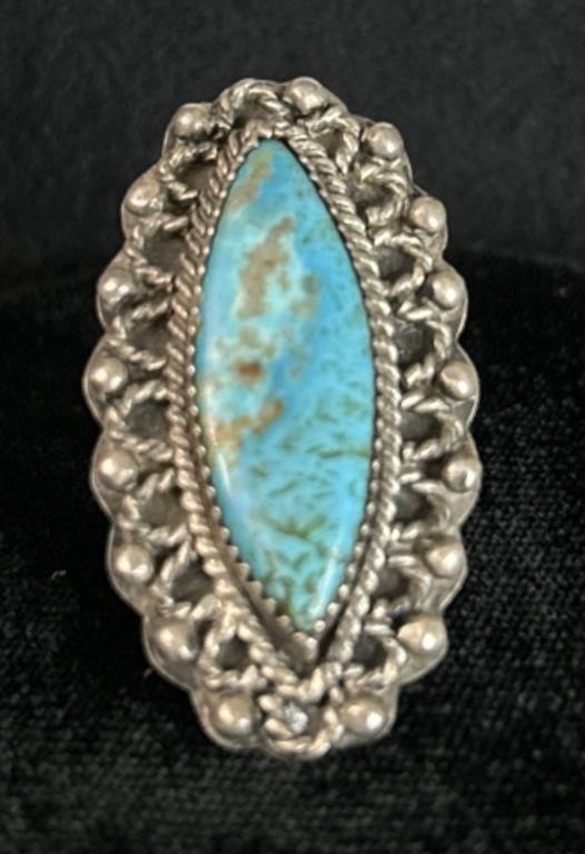 1940'S VINTAGE TURQUOISE RING SIZE 5