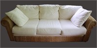 Woven Wicker Sofa Canvas Cushions