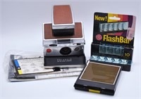 Vintage Polaroid Land Camera SX-70 w/ Accessories