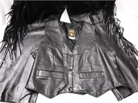 LEATHER KING 3XL LEATHER CHAPS AND VEST