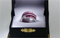 18kt Custom ruby & diamond ring