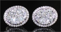 14kt Gold Oval 1.50 ct Diamond Stud Earrings