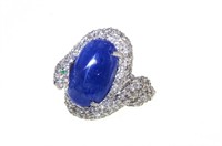 18kt white gold diamond & Burma Sapphire Ring