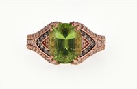 Karl Faberge' Demantoid Garnet & Diamond Ring
