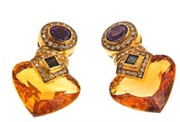 18kt gold Multi-Stone & Diamond Earrings