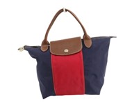 Longchamp Red & Navy Pliage Handbag