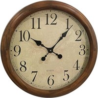 24-Inch Wood Silent Non-Ticking Battery Operated D
