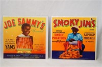 2 Vintage Sweet potatoes & Yam crate labels