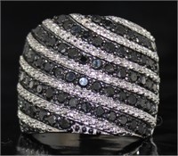 Quality 2.50 ct Black & White Diamond Ring