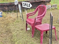 Metal "Sale" Signs & Plastic Chairs +