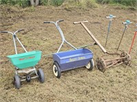 Lawn Seeders, Antique Reel Mower, Edger + +