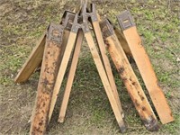 Eight Wooden Saw Horse Frames / Stands