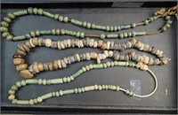3 Mesoamerican stone beaded necklaces
