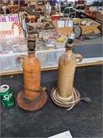 2 Antique Soda Bottle Lamps
