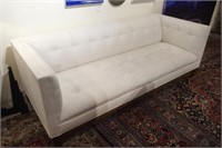 White sofa - faux suede upholstered