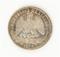Coin 1870 Mexico UN PESO in Very Fine