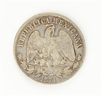 Coin 1871 Mexico UN PESO in Fine