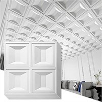 Art3d Drop Ceiling Tiles 24x24, 12 Sheets PVC Deco
