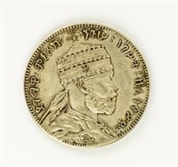 Coin 1887A  Ethiopia Silver Birr  XF+