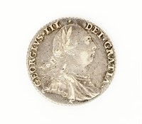 Coin 1787 Great Britain 6 Pence Silver in XF
