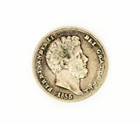 Coin 1855 Italian States 20 Grana Silver in VG