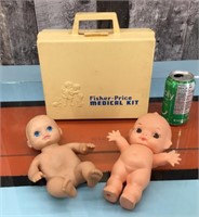 Fisher Price Medical Kit (1977) & dolls