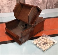 Antique masonic voting box w/ marbles