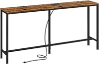 SUPERJARE Console Table with Outlet, 63 Inch Sofa