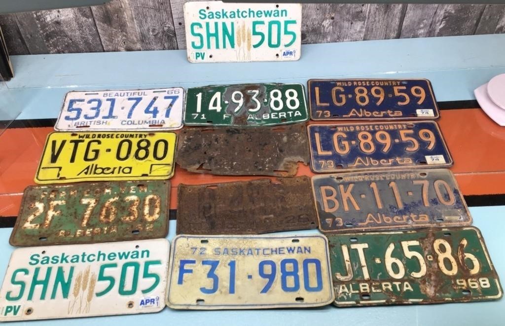 Vtg. license plates