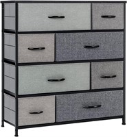 LLappuil 8-Drawer Grey Fabric Dresser