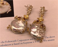 925 silver pearl earrings w/ evaluation
