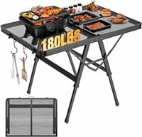 Raynesys Foldable Grill Table with Mesh Desktop, 1