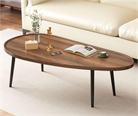 Mid-Century Walnut Oval Coffee Table