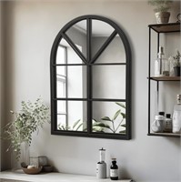 SE4026 Arched Wall Mounted Black Mirror 20x28