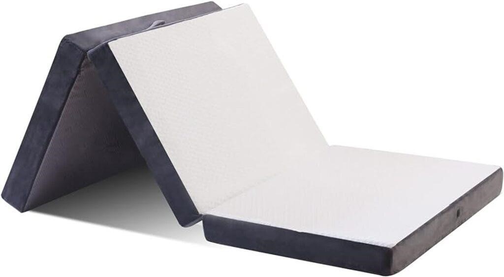 SEALED - 4.0 Inch Foam Tri-Folding Mattress with S