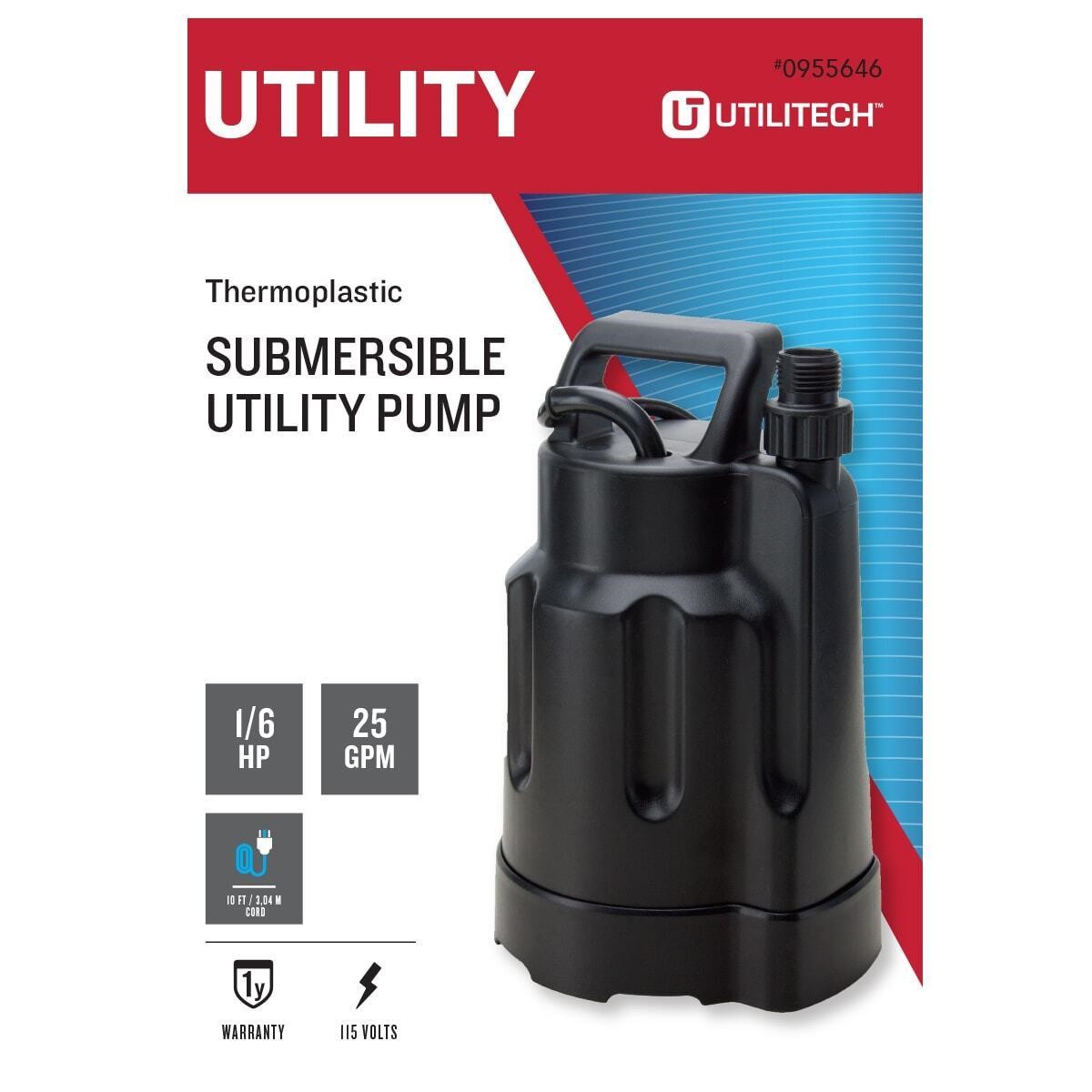 $100  Utilitech 1/6-HP 115-Volt Thermoplastic Subm