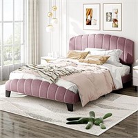 AS IS - Queen Size Bed Frame with Velvet Shell-Sha