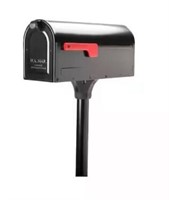 $50  MB1 Black, Medium, Steel, Post Mount Mailbox