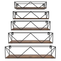 WFF4186  Pemtow Floating Wall Shelves Black Iron