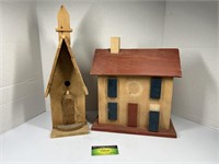 Wood Bird House and Decor house