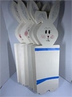 5 Wooden Rabbit Statues