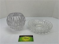 Glass Dish and Vase