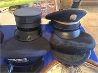 LOT OF 4 POLICE AND OFFICER HATS