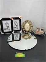 Picture Frames and Hanging Wall Mirror