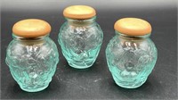 Vintage Glass Jar w/wood Lid (3)