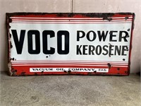 Original VOCO power kerosene enamel sign 6 x 3 ft