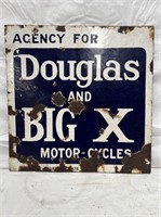 Original Douglas & Big X motorcyle agency sign