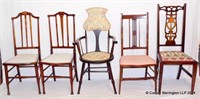 Five Various Edwardian Chairs.