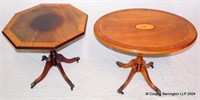 20thc Oval Inlaid Regency Style Coffee Table