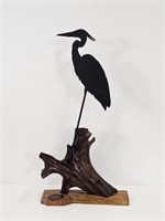 DRIFTWOOD WITH METAL HERON -31.25" T X 16" L X 5.5